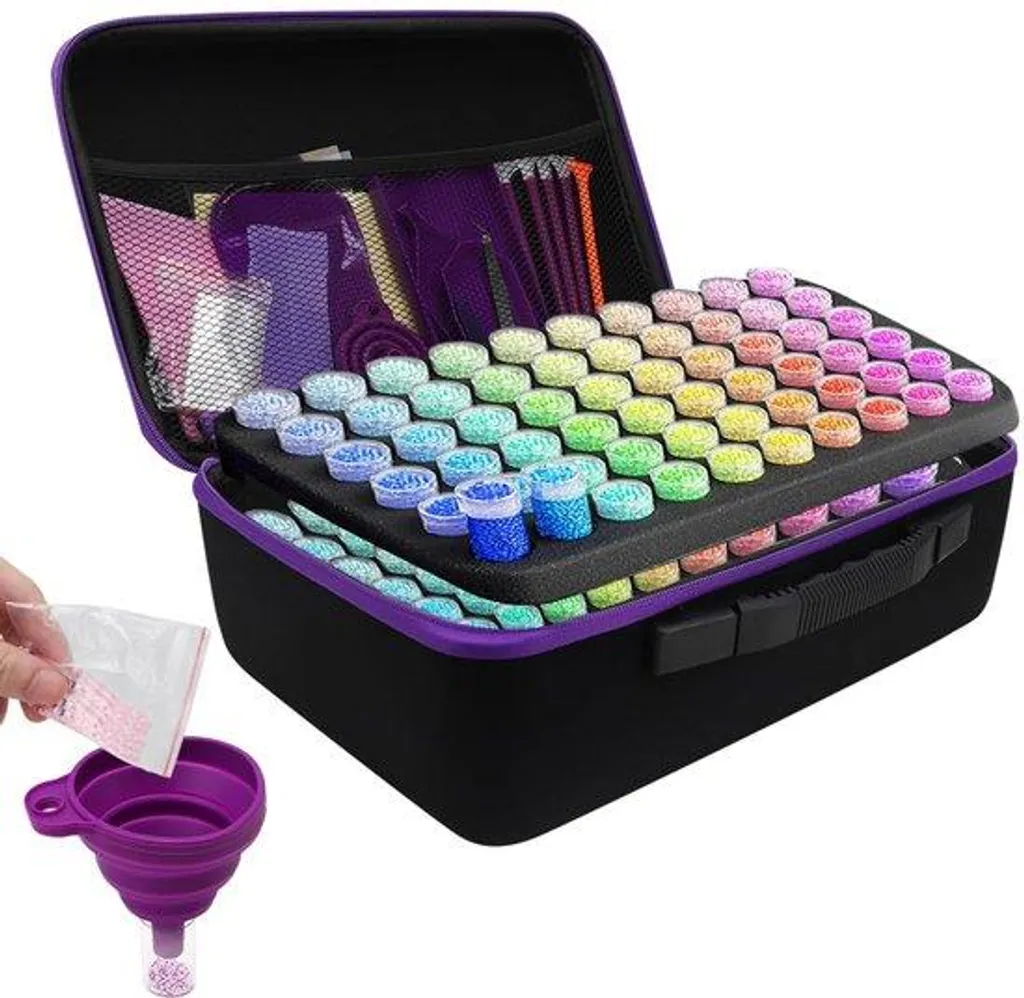Rangement pour perles de Diamond Painting - Mallette portable 120 pièces