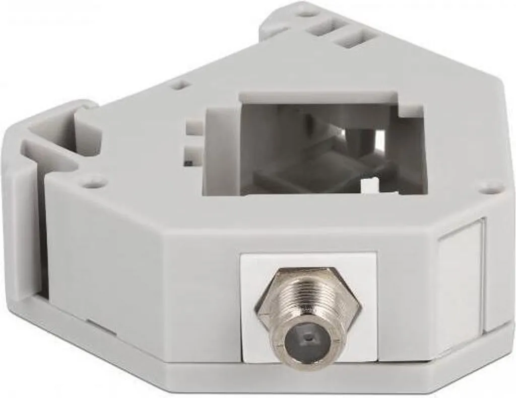 Adaptateur d'antenne F femelle haute performance en gris et blanc DeLOCK