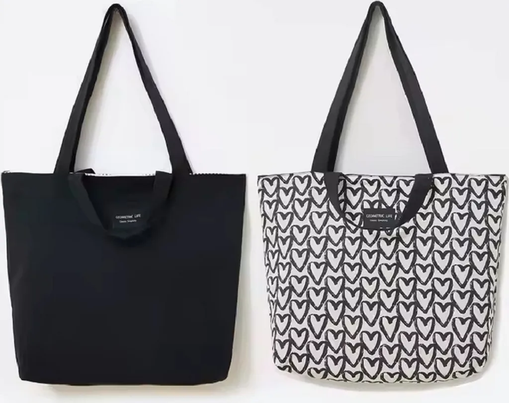 Vanesa KP36501 Borsa Shopper Reversibile: Bianco e Nero d'Autore