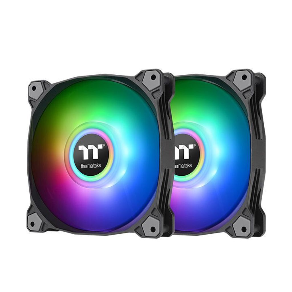 Thermaltake CL-F115-PL12SW-A Pure Duo 12 Universal Ventilator 12 cm Schwarz 2 Stück(e)