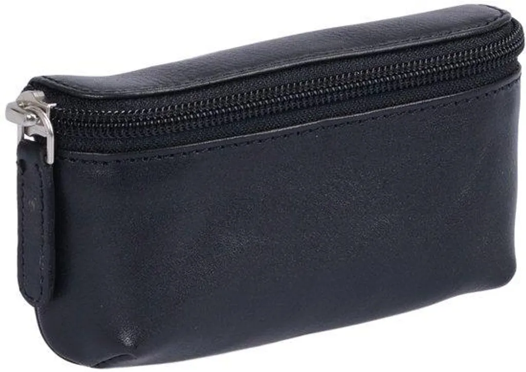 Portefeuille noir cuir véritable petit format extra plat haute qualité