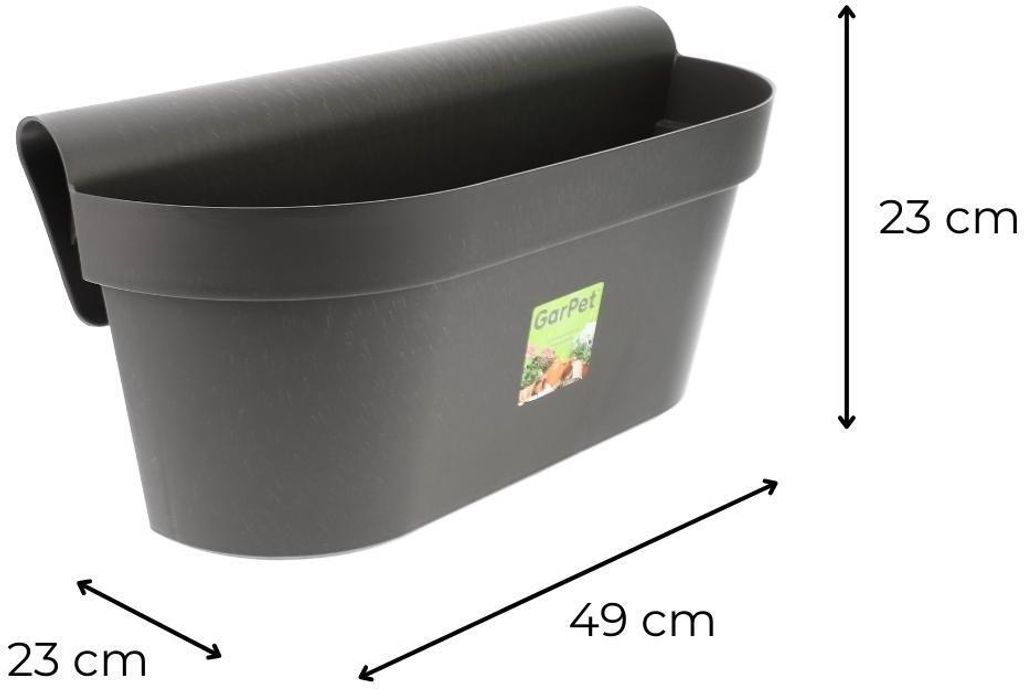 Geländerkasten Balkon mit Wasserspeicher Blumentopf Zaun Produktbild 2