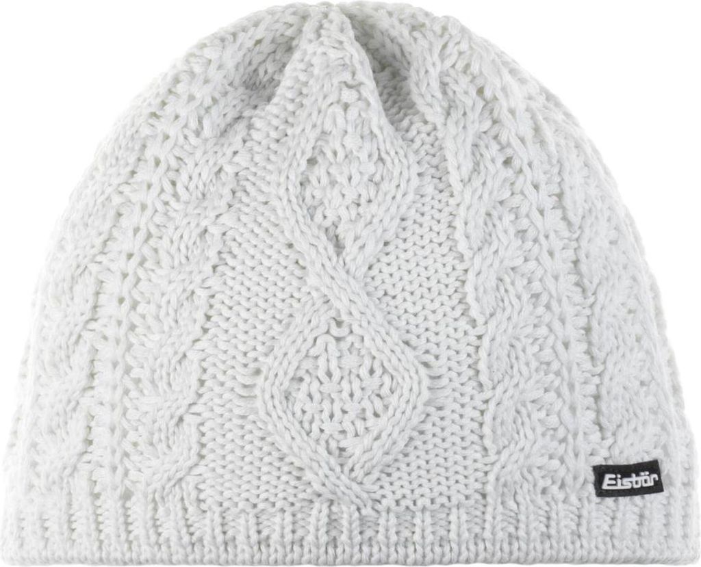 EISBÄR Nelia Strick Mütze mit Zopfmuster und Merino weiss