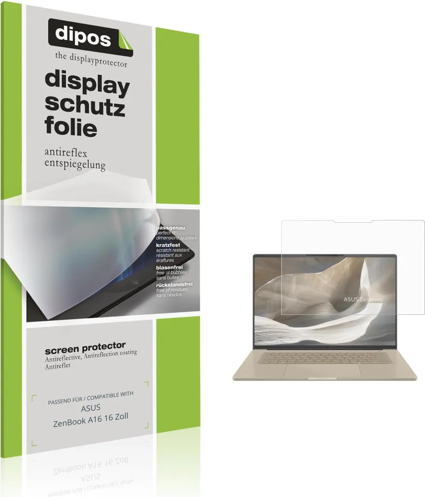 Migliore Pellicola per ASUS ZenBook A16 - Kit 2x Antiriflesso Dipos