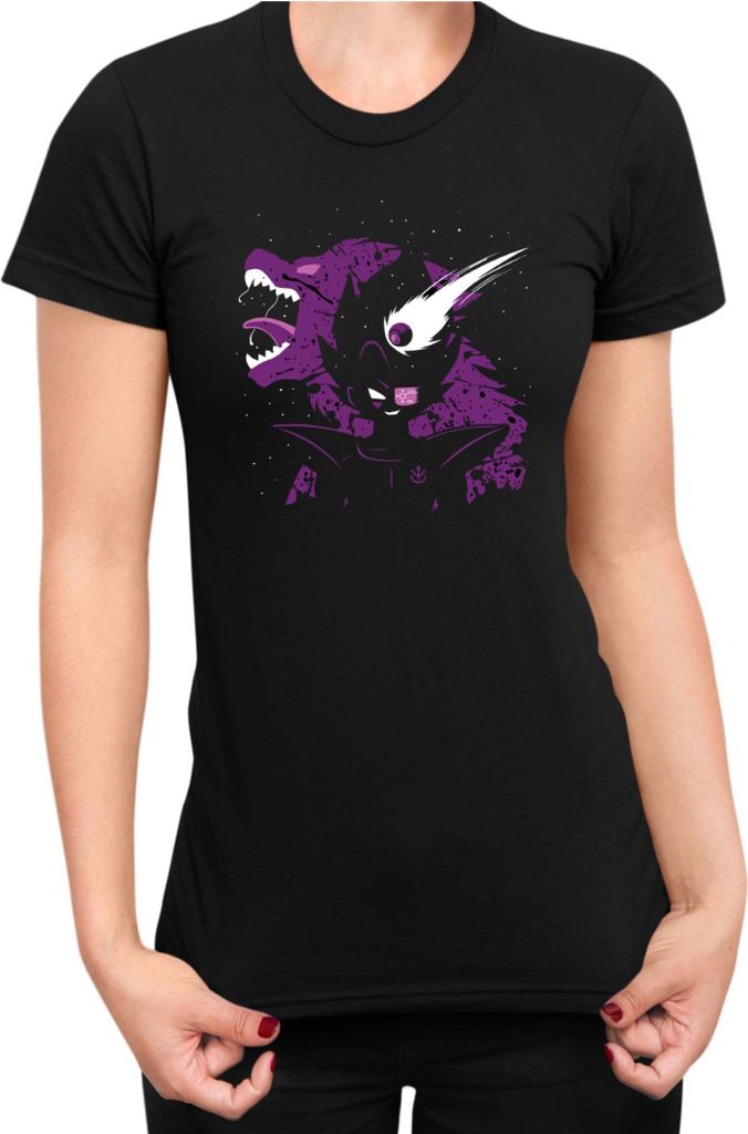 Damen T-Shirt Dragon Anime Manga Ball Z Vegeta Beast 02, Lady S / Schwarz