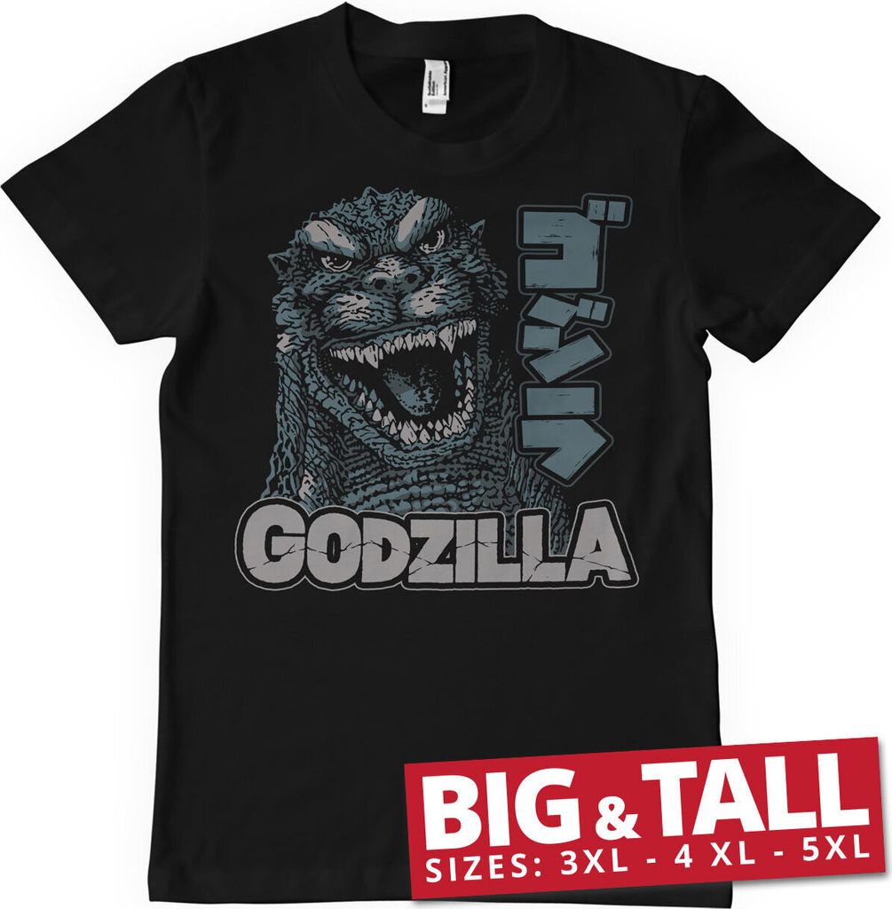 Godzilla Roar Big & Tall T-Shirt - 3XL - Black
