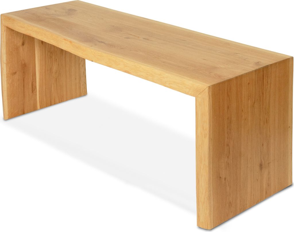 holz4home Massivholzbank L I Sitzbank aus Eiche mit Baumkante ohne Lehne I Echtholz Holzbank Hocker für Wohnzimmer Badezimmer Flur Küche I Sitz...