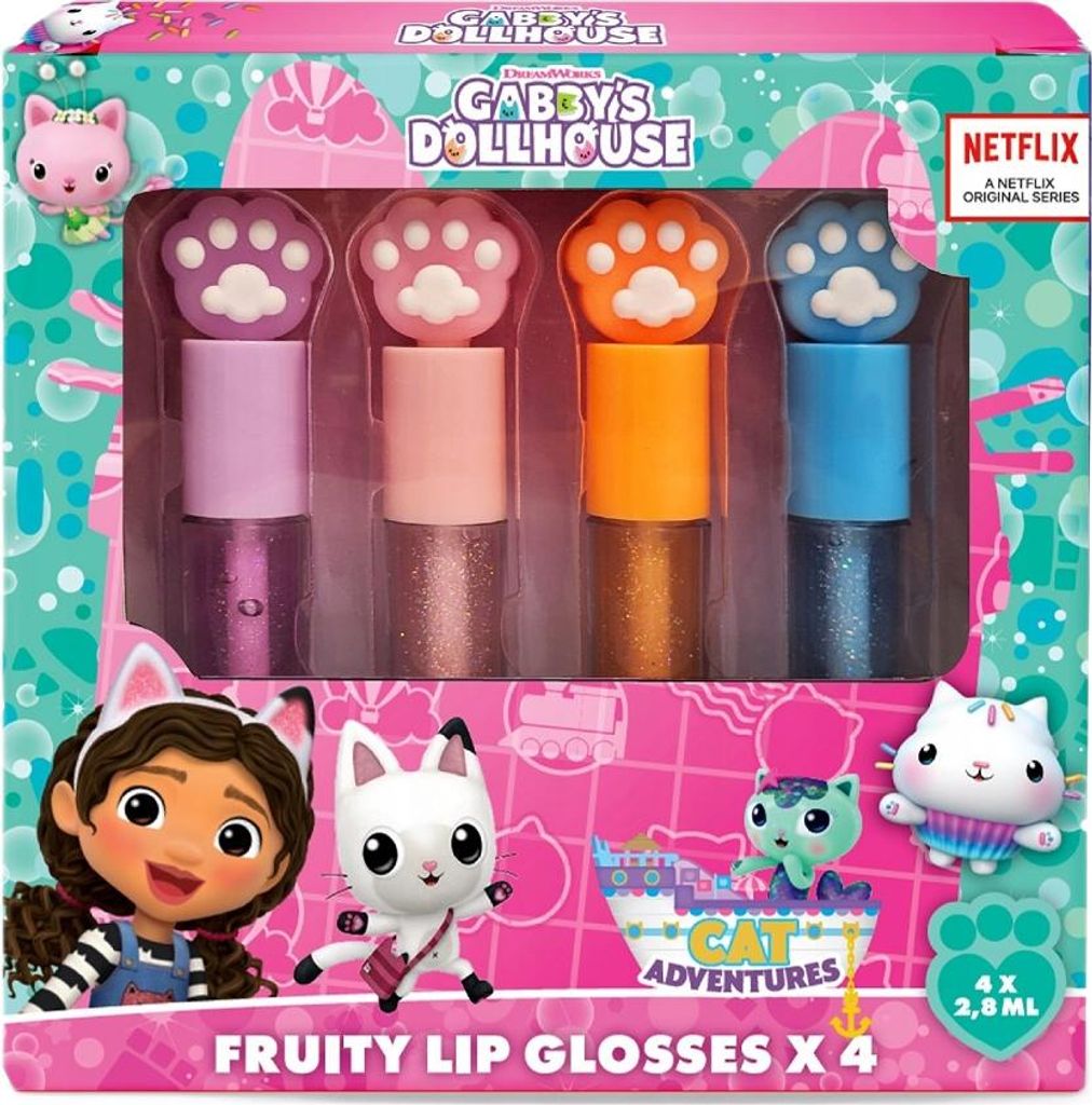 Gabby's Dollhouse Fruity Lip Glosses lesky na pery, 4 x 2,8 Obrázok produktu 