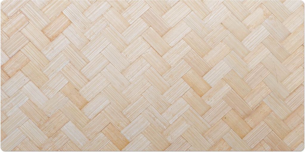 Bambusgeflecht– Schreibtischunterlage – Schreibtisch Tischunterlage – 120x60 cm – Unterlage Groß Schreibtischmatte