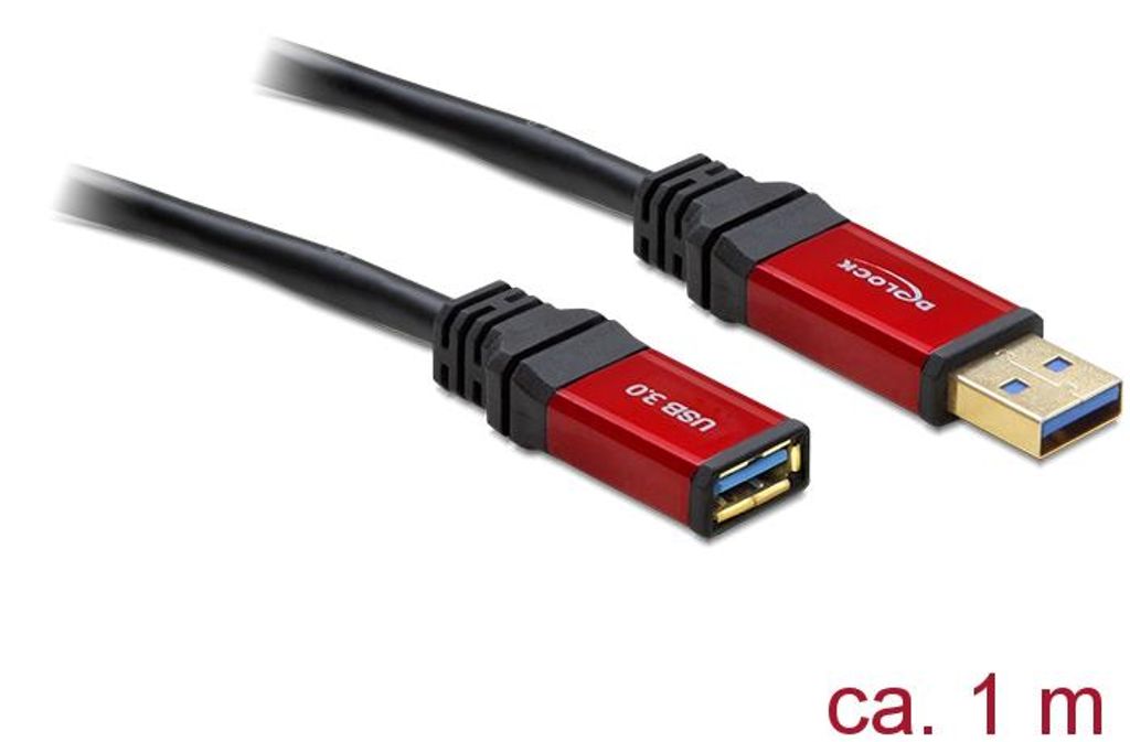 DeLOCK 1.0m USB 3.0 A M/F, 1 m, USB A, USB A, USB 3.2 Gen 1 Obrázek produktu 