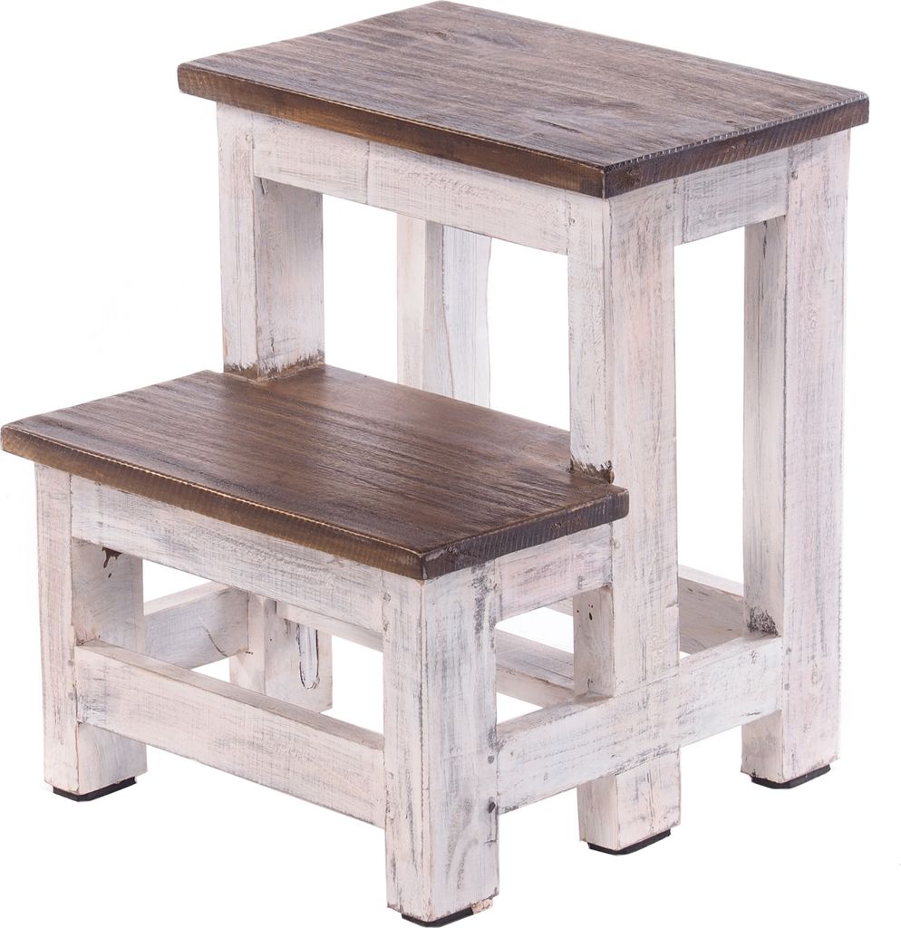 TRITTLEITER "STEP" | 46x37 cm (HxB), Altholz | Tritthocker Produktbild 