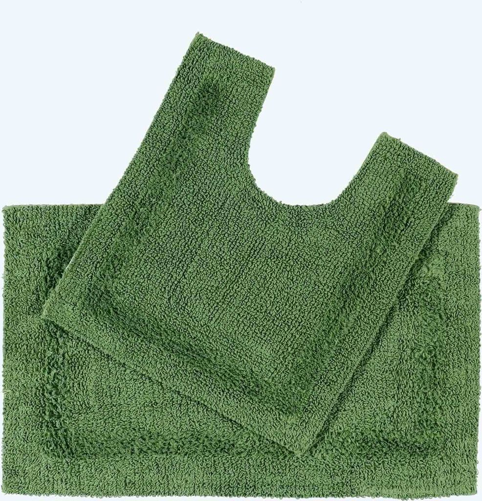 HOMESCAPES 2-tlg. Badgarnitur farngrün aus 100% Baumwolle Produktbild 