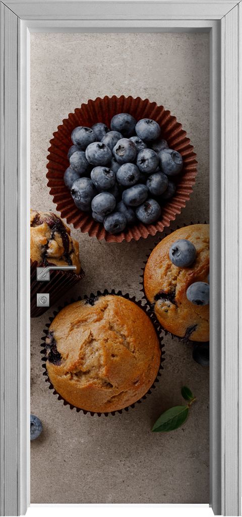 Tür Selbstklebende 80x210 cm Türfolie Türtapete Klebefolie - Blaubeere Muffins