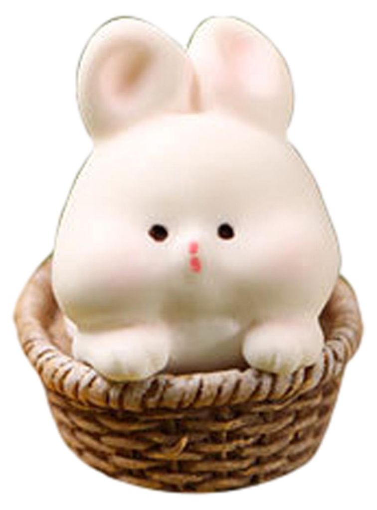 Mini-Kaninchenfigur, Osterhase aus Kunstharz, Miniaturfigur, winziges Tier, Feengartenornament für Mikrolandschaften, Topfpflanzen, Puppenhaus-Kuc...