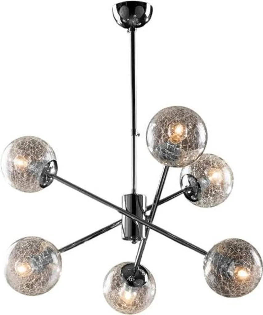 Suspension Tresor en fer chromé poli 6 lumières d.60 BL215-6-CR