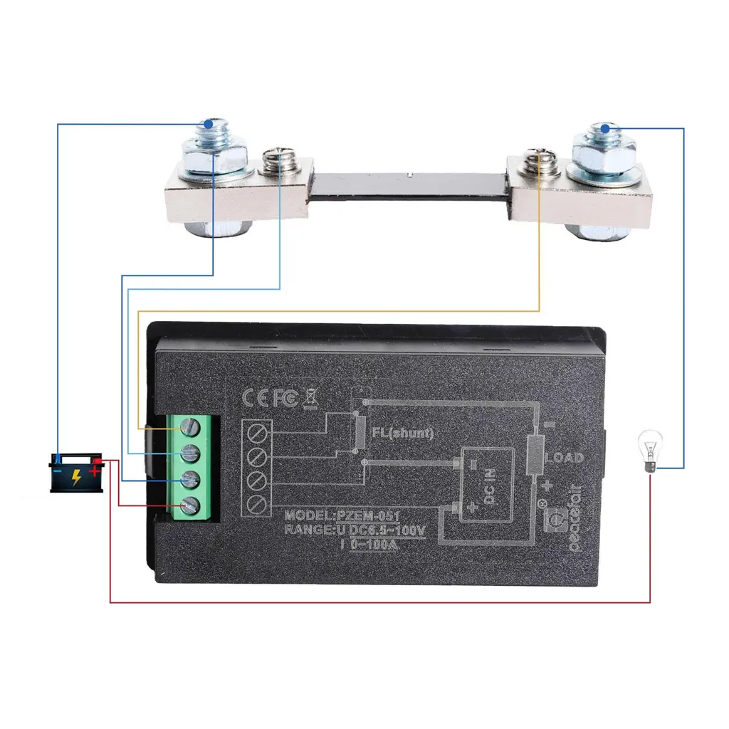 Testeur de Puissance DC 100A avec Écran LCD Bleu et Mesure de Consommation - 3