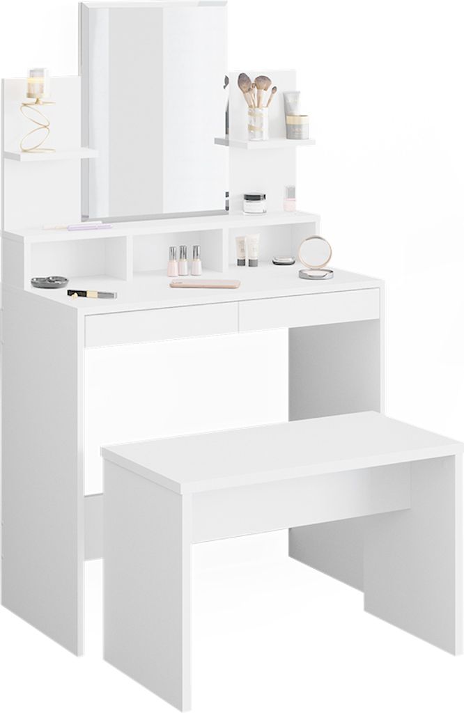 Schminktisch Vicco Ania Weiß 80 cm mit Bank, Model 36385