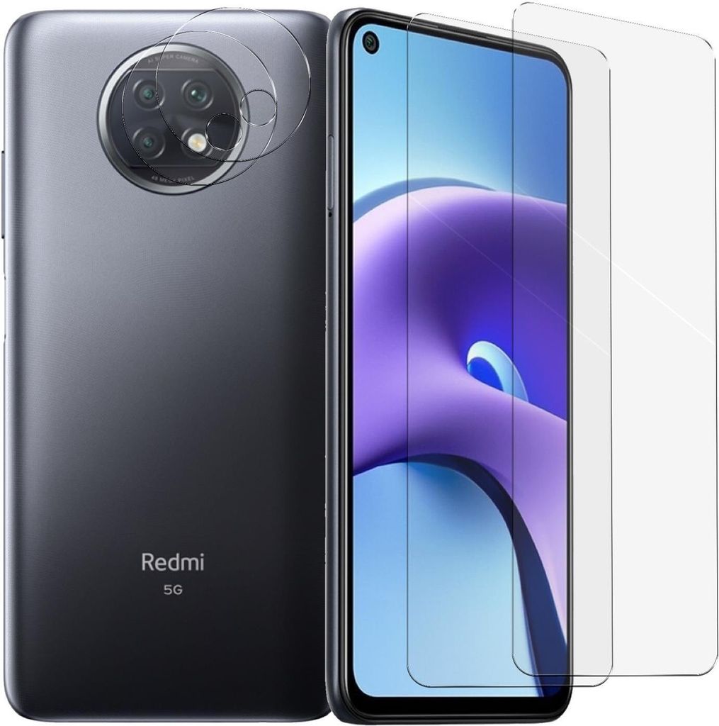 4in1 Conie Schutzfolien Set für Xiaomi Redmi Note 9T Glasfolie Displayschutz Kamera Schutz Folie Panzer Glas Schutzfolie