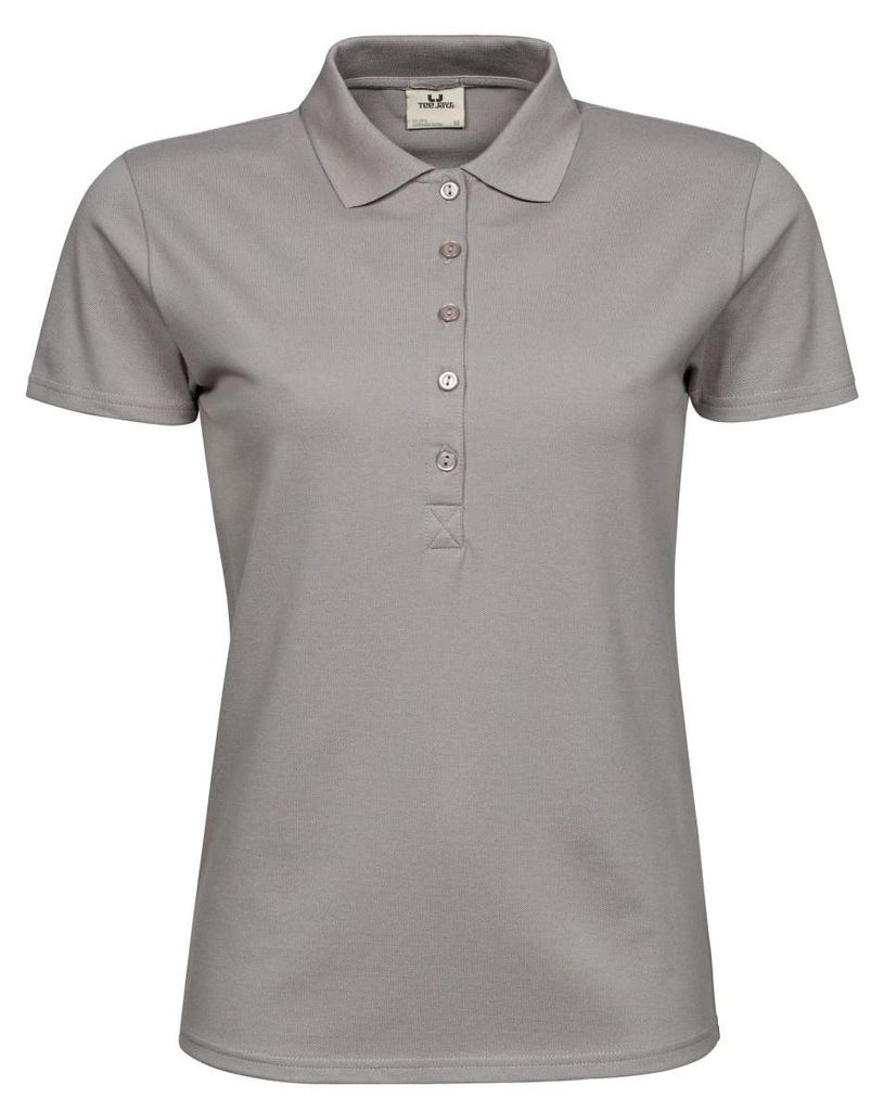 Tee Jays Damen Luxury Stretch Polo-Shirt, Kurzarm FK889 (3XL) (Stein)