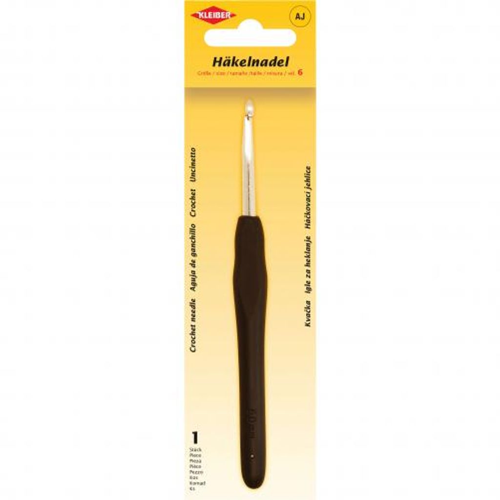 KLEIBER Häkelnadel Größe 6 Kunststoffgriff schwarz