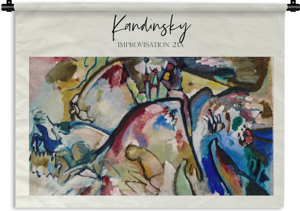 MuchoWow Wandteppich Wandbehang Improvisation 21A - Wassily Kandinsky 150x112 cm Tapisserie Dekoration Wandtuch - Wanddecke - Wandteppiche