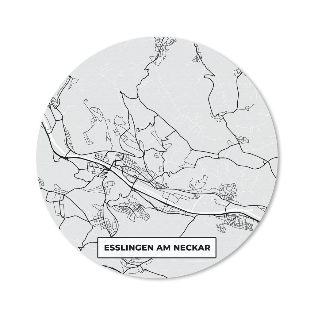 MuchoWow Mauspad Mousepad Deutschland - Karte - Esslingen Am Neckar - Karte - Stadtplan 50x50 cm - Mousepads - Maus Mat - Pad - Mausunterlage - V...