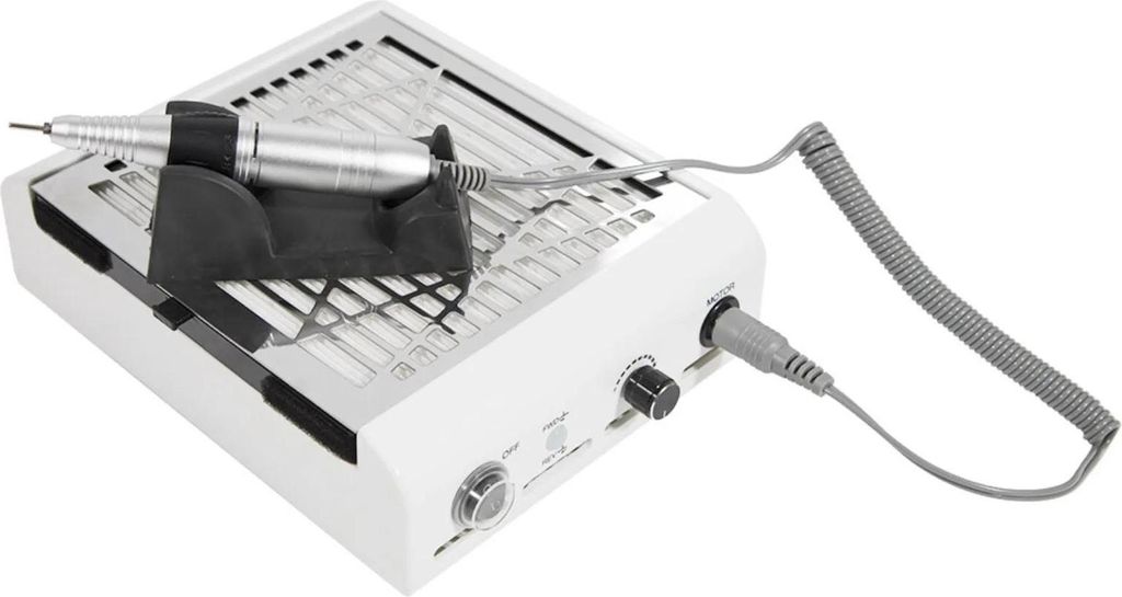Nagelfräser mit Staubabsaugung - Elektrische Nagelfeile 2-in-1 - 80 W - 30000 U/Min - 220 V EU-Stecker - Weiß
