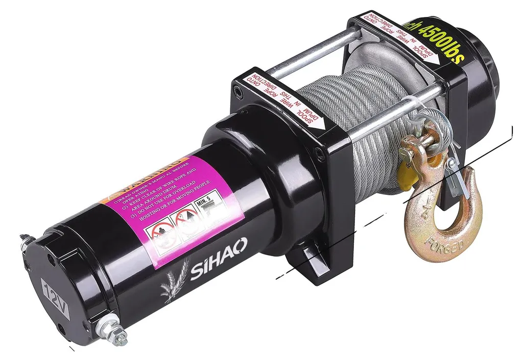Treuil pour quad et SSV 4500 lb, corde synthétique robuste et sans fil