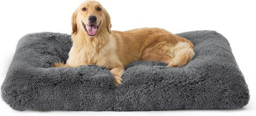 Lit pour chien XLarge gris 104x74x8 cm avec matelas en caoutchouc lavable