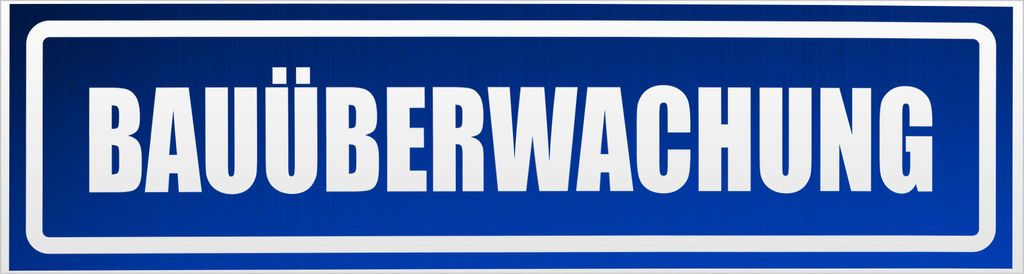Kiwistar Bauüberwachung invertiert Magnetschild Schild magnetisch - 45cm Blau - reflektierend - Magnetfolie für Auto PKW Kfz