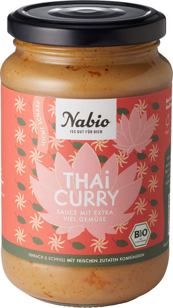Nabio Asia Sauce Thai Curry Sauce mit extra viel Gemüse - - 325ml