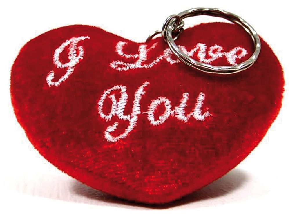 Rotes Plüsch Herz  "I Love You" | Schlüsselanhänger 7 cm Produktbild 