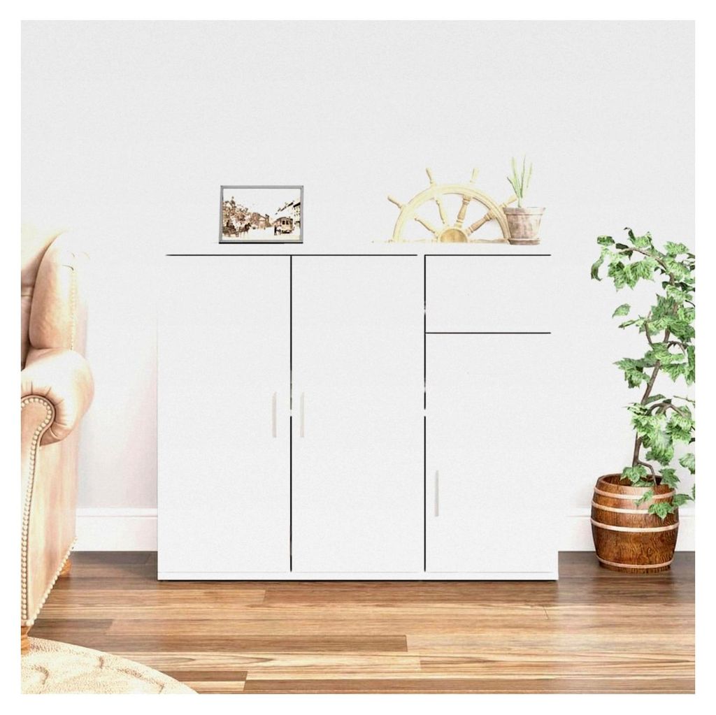 Sideboard in Weiß 91x29,5x75cm aus Holz