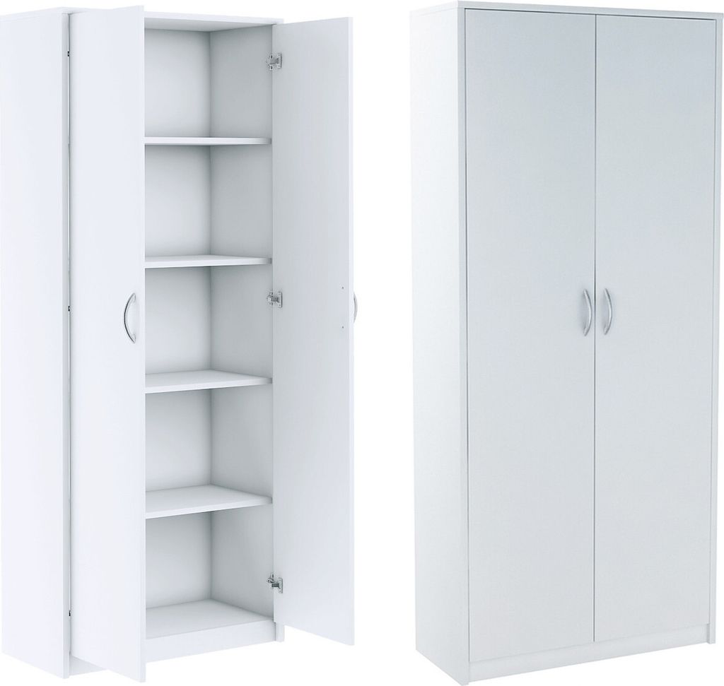 Armadio con scaffali LUCETTE – larghezza 74 cm, bianco Immagine del prodotto 