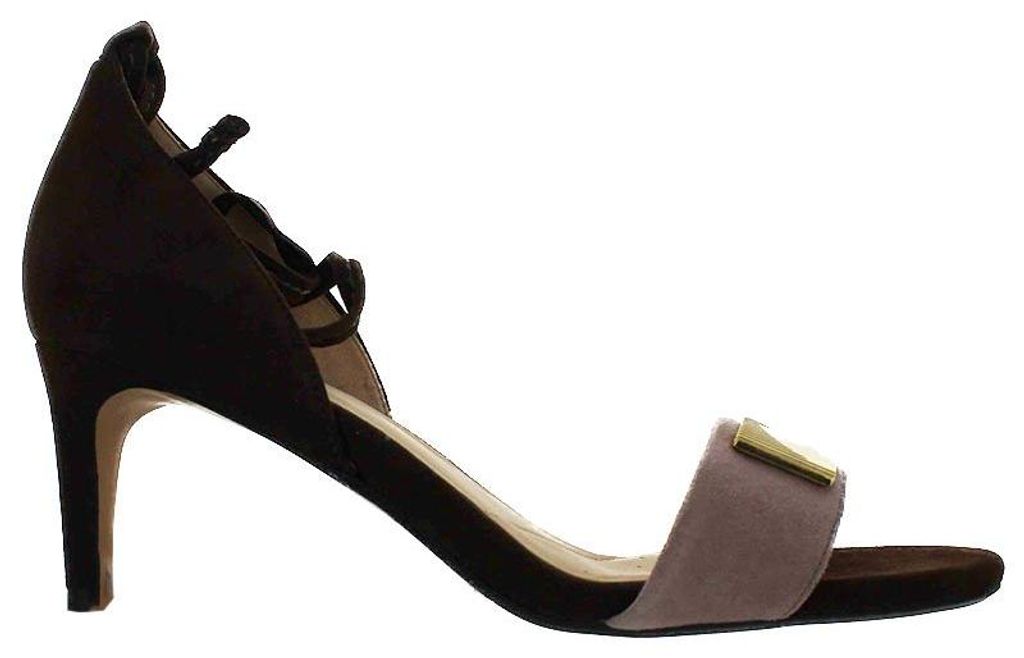 Clarks Women's Amali Onyx braune Leder-Sandalen mit Absatz 37,5