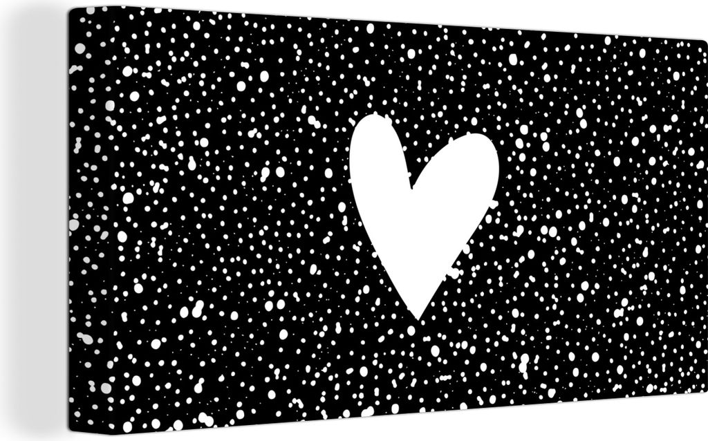 OneMillionCanvasses - Leinwandbilder - Bild auf Leinwand Wandbild Leinwandbild Design - Liebe - Herz, 40x20 cm, Kunstdruck Wandkunst Gemälde auf...