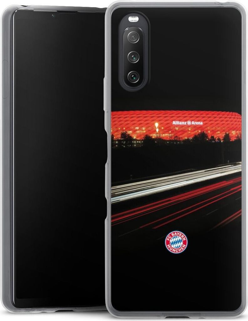DeinDesign Slim Hülle für Sony Xperia 10 III Silikon Case Ultra Dünn Handyhülle FC Bayern München FCB Stadion