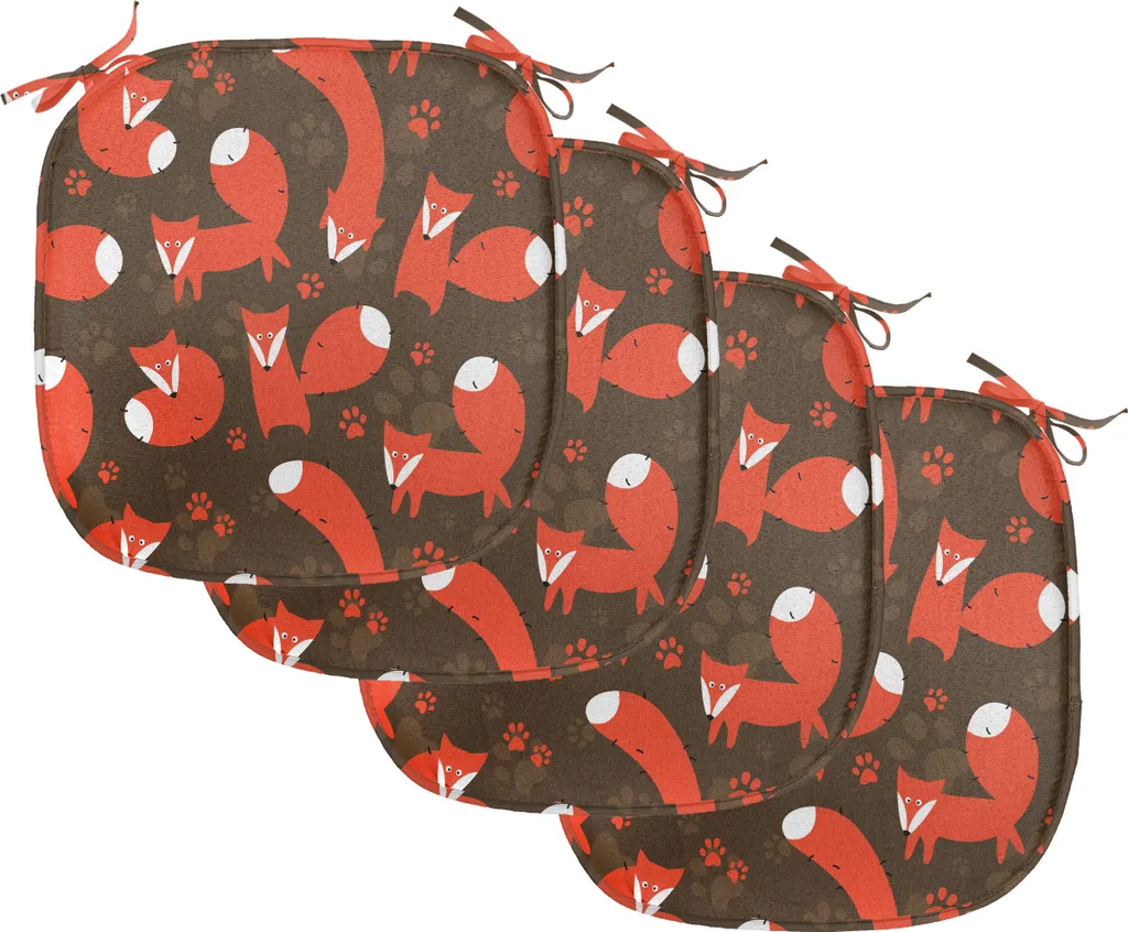 Set 4 Cuscini Sedia 40x40 ABAKUHAUS Fox Design Impermeabili Arancio
