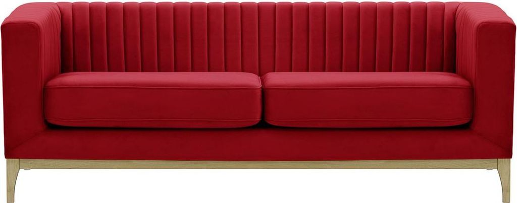 Dreisitzer-Sofa Slender Wood-Velluto 7-wax black
