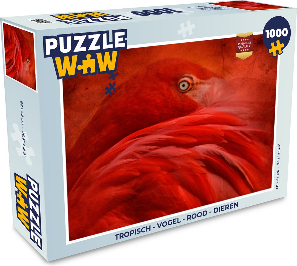 MuchoWow Puzzle 1000 Teile Tropisch - Vogel - Rot - Tiere - Erwachsene - Rätsel