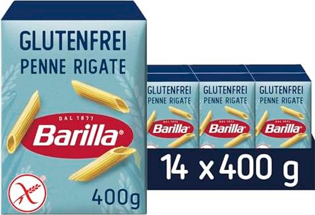 Barilla Pasta Nudeln Glutenfreie Penne Rigate aus köstlichem Mais und Reis – perfekt für Menschen mit Zöliakie oder Glutenunverträglichkeit, ...