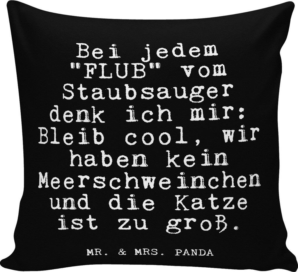 Mr. & Mrs. Panda kissen bedruckt Bei jedem "FLUB" vom... - Schwarz - Geschenk, Putzen, lustiger Spruch, Sofakissen, Eltern, Deko, Couchkissen, Zita...