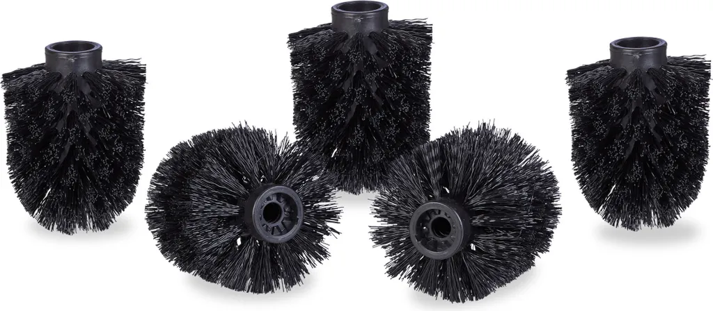 Relaxdays Lot de 80 Têtes de Brosse WC Noires de Rechange Filetage 12 mm