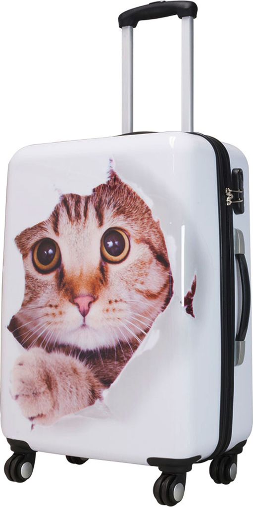 bedruckte Bordgepäck Motivkoffer Trolley Katze, Hartschalen Koffer 35 Li Bowatex