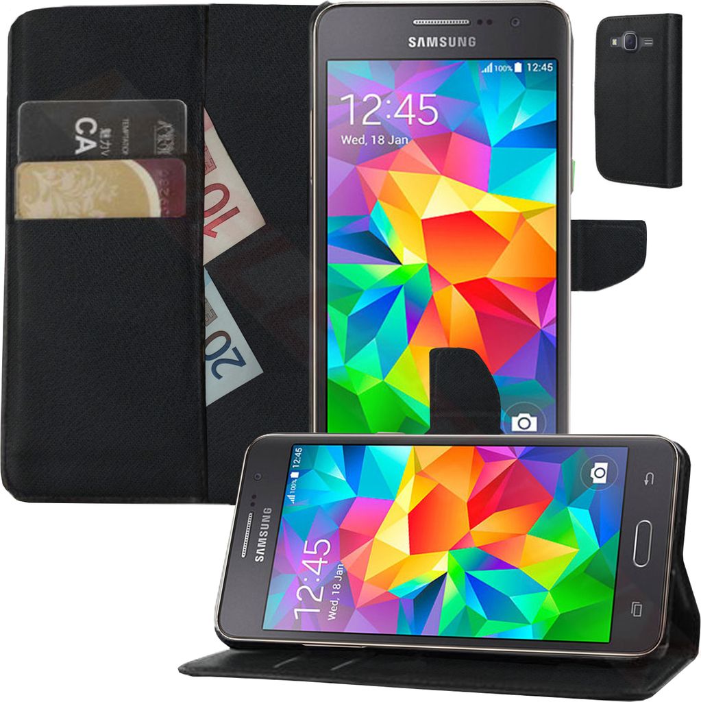 Buch Klapp Tasche Schutz Hülle Wallet Flip Case Etui für Samsung Galaxy Grand Prime VE SM-G531F