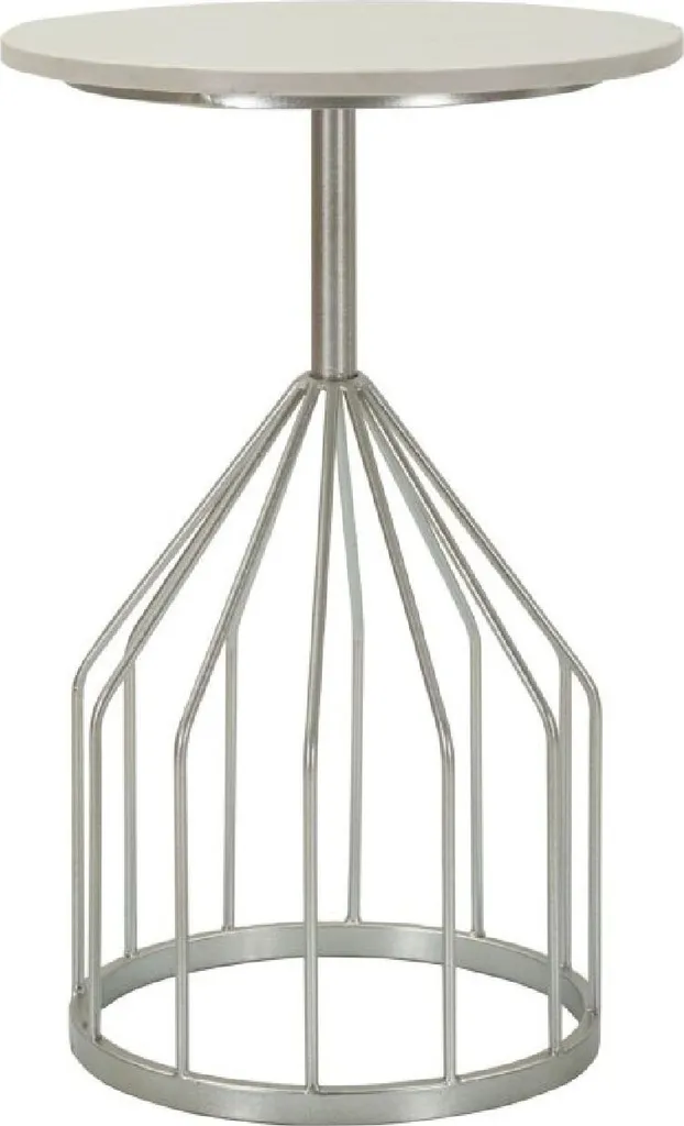 Guéridon Argenté Mauro Ferretti pour Salon et Chambre Ø 37,5 cm