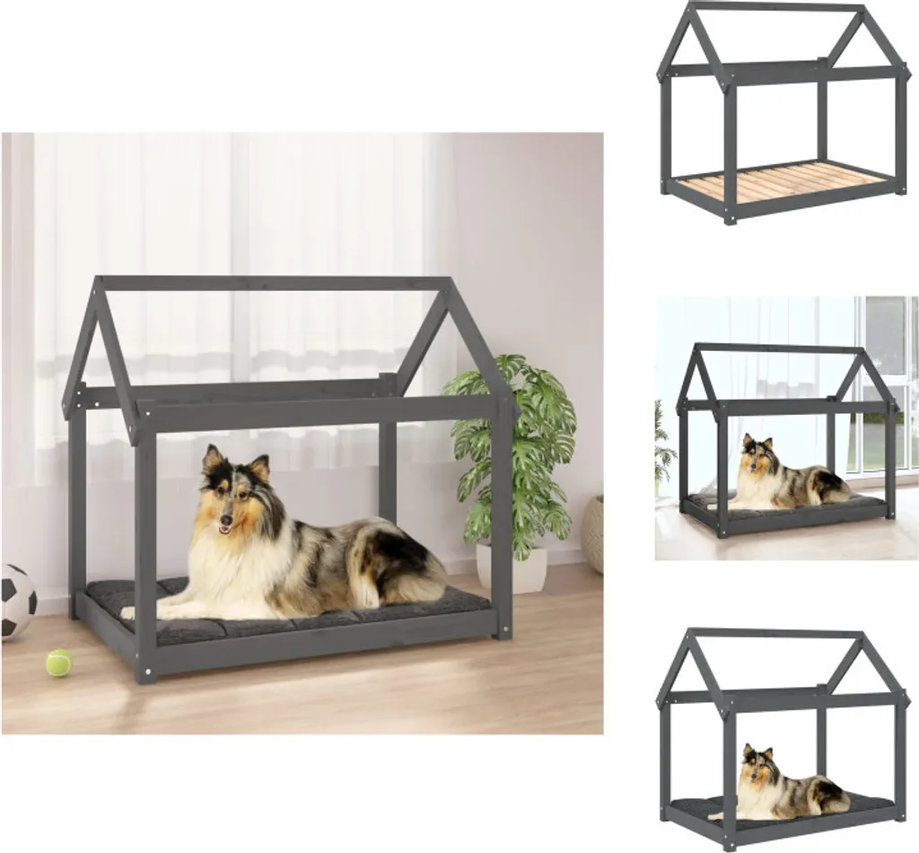 Letto Cani Legno vidaXL Grigio | La Nuova Casa per il Tuo Amico