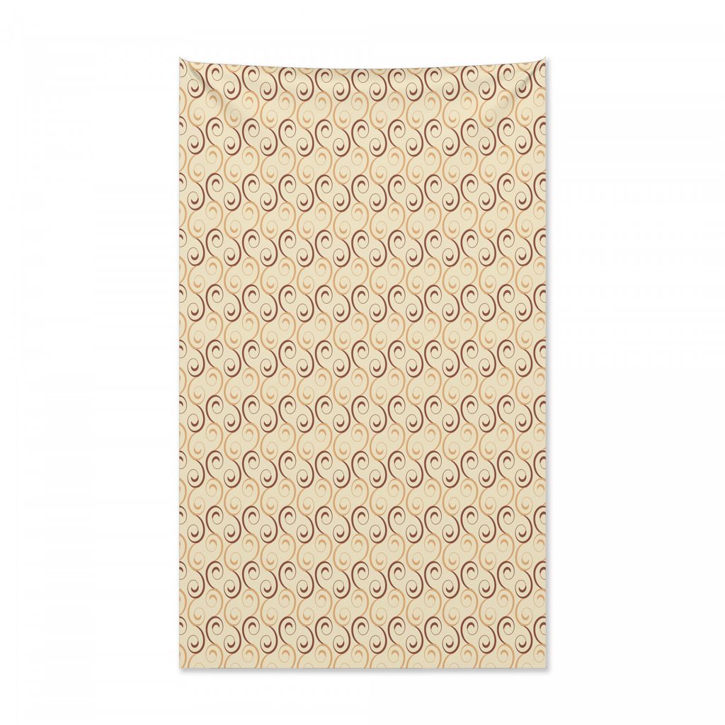 Abakuhaus Damast Wandteppich und Tagesdecke, Strudel-Blumenblatt-Knospen-Blatt aus Weiches Mikrofaser Stoff Kein Verblassen Klare Farben Waschbar, ...