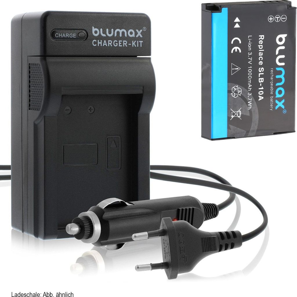 1x Akku + Lader für Samsung SLB-10A WB550, WB690, WB710, WB750 1000 mAh