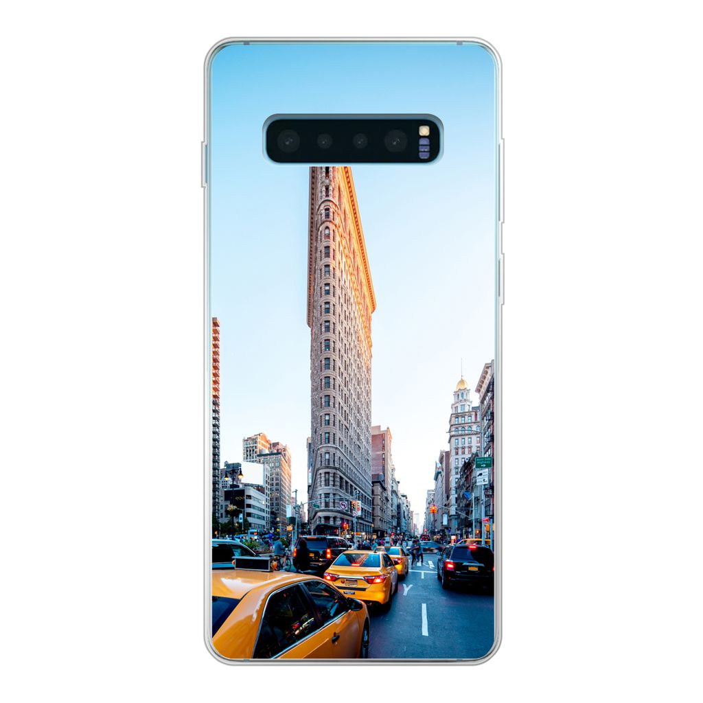 MuchoWow Handyhülle Schutzhülle Hülle für Samsung Galaxy S10 Plus Starker Verkehr rund um das Flatiron Building Silikon Softcase Handy Hülle...
